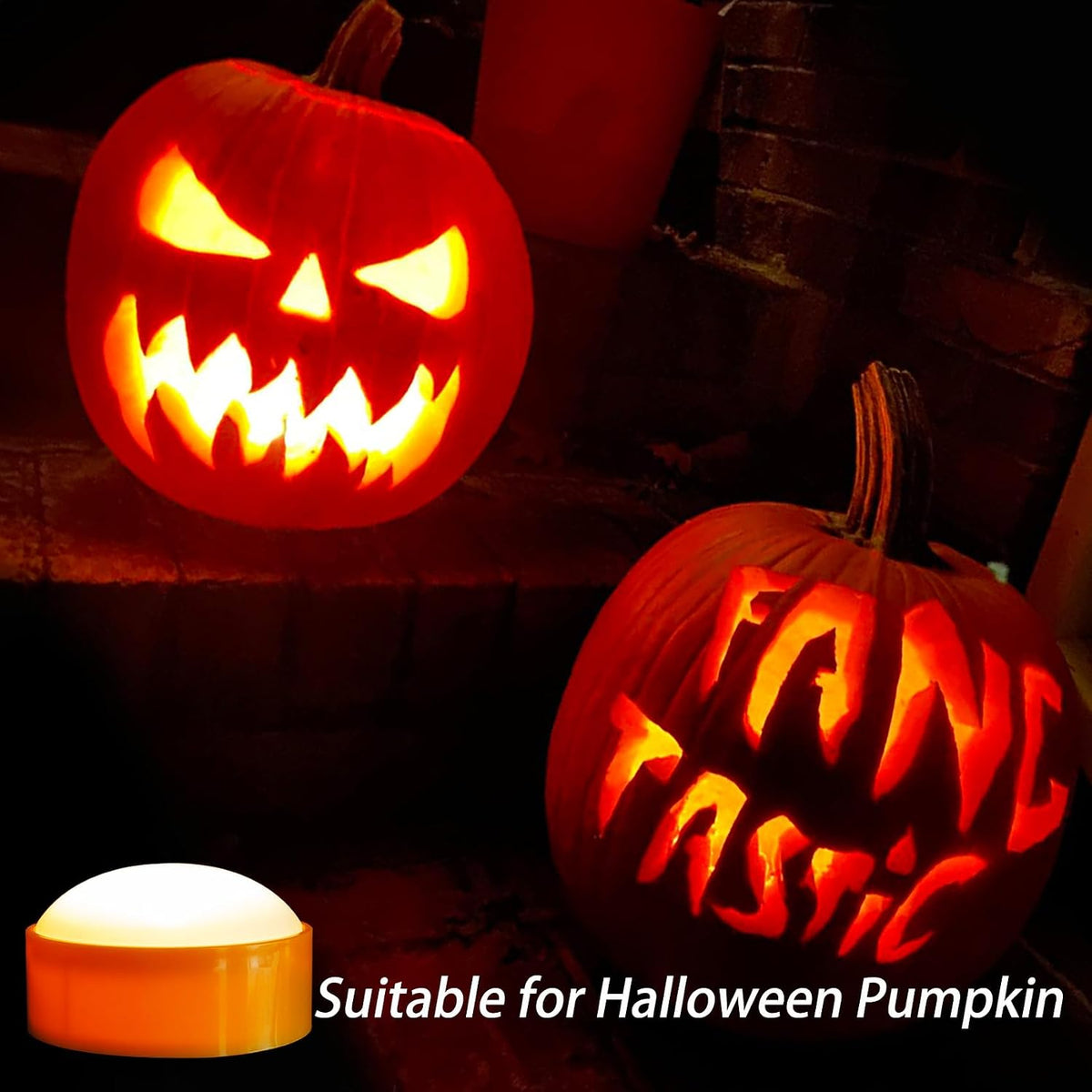 LED lights used inside carved Halloween pumpkins